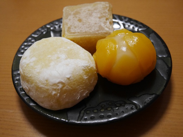 栗大福、栗きんとん、きんつば（浅草梅園）