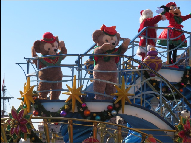 ダッフィー、シェリーメイ、サンタ、ミニー（ディズニー・クリスマス・グリーティング ）