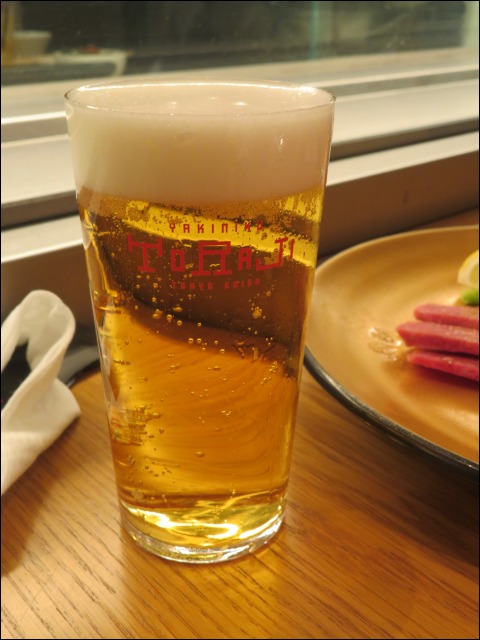 生ビール（焼肉トラジ）