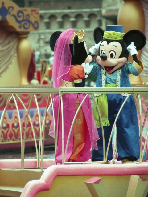 ミニーとミッキー（アラジンのホールニューワールド）
