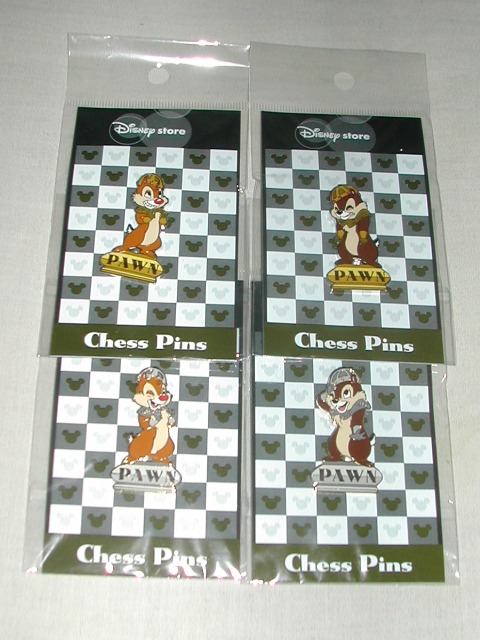 チェスのポーン チップとデール ピンバッジ