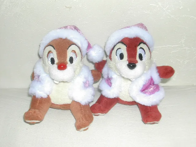 クリスマス衣装ぬいぐるみ チップとデール