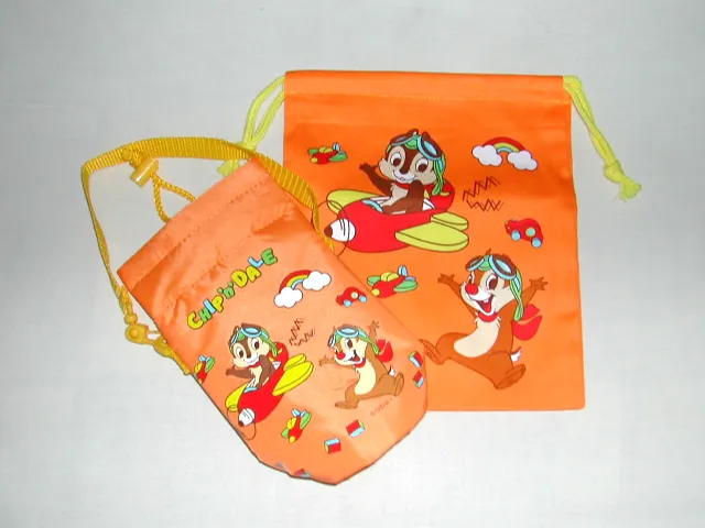 飛行帽チップとデール ペットボトルホルダーと巾着